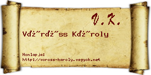 Vöröss Károly névjegykártya