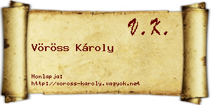 Vöröss Károly névjegykártya