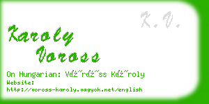 karoly voross business card